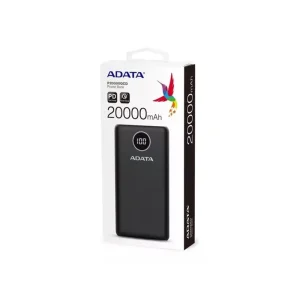 POWER BANK ADATA Q20000QCD, Carga Rapida 20000 mAh, 2 USB, 1 USB Tipo C, Pantalla Digital, Negro (iva inc) POWER BANK ADATA Q20000QCD, Carga Rapid