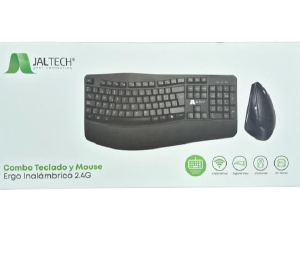 Combo teclado y mouse Ergo Inalámbrico 2.4G • Conexión inalámbrica • Mouse recargable • Compatible con Windows / MAC • Color negro