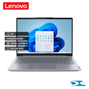 LENOVO ThinkBook 14 G8 IAL, Intel Core Ultra 5 225U, SSD 512GB, DDR5 16GB, NO DVD, Pantalla 14" WUXGA, 100/1000M (RJ-45), Sin Sistema Operativo, Arctic Grey (
