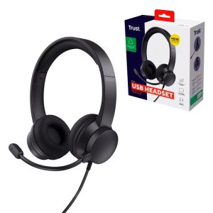 DIADEMA TRUST AYDA USB, Microfono Con Cancelacion de Ruido, Negra (25089)(iva inc)