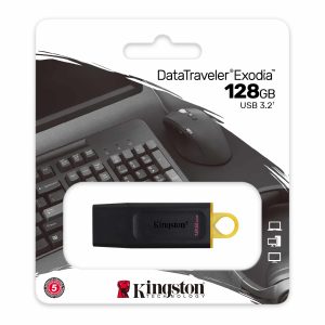 MEMORIA USB 128GB KINGSTON EXODIA NEGRA AMARILLO 3,2 IVA INCLUIDO