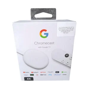GOOGLE CHROMECAST 4K CON CONTROL - 4RA GENERACION VALORES ANTES DE IVA