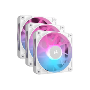 Kit X 3 Ventiladores Corsair Icue Link Rx120 Magnetico Rgb Blanco