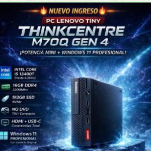 NUEVO  CORPORATIVO  PC LENOVO TINY THINKCENTRE  M700Q GE 4 PONTECIA MINI +WINDOS 11 PROFESIONAL  IVA INCLUIDO