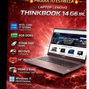 NUEVO CORPORATIVO LAPTO LENOVO THINKBOOK 14G6 IRL WINDOS 11 PROFESIONAL IVA INCLUIDO