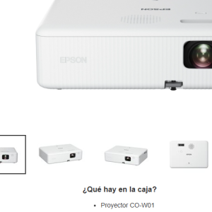 EPSON EpiqVision Portatil CO-W01 3000 LUMENS, WXGA (1280x800), HDMI (iva inc)