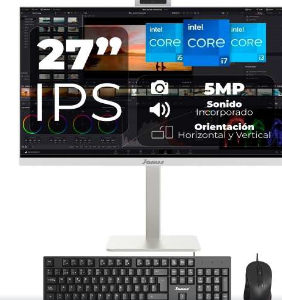 TODO EN UNO BLANCO JANUS PANTALLA 27" resolucion 1920x1080, Base con angulo de giro de 180 grados, INTEL CORE i5 DECIMO