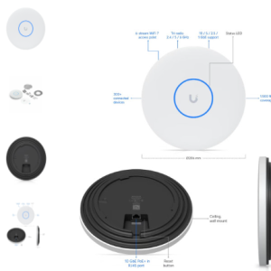 ACCESS POINT U7-PRO 802.11BE, Tri Band 6GHZ, 5GHZ Y 2.4 GHZ, Interior Hasta 11GBPS No Incluye Inyector PoE (iva inc)