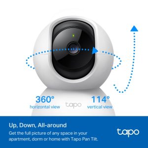 CAMARA TP-LINK WiFi Vigilancia 360Â° Tapo C200 Micro SD Hasta 512GB Blanco (iva inc