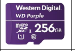 WDD256G1P0C / Memoria microSD de 256GB PURPLE, Especializada Para Videovigilancia, 10 VECES MAYOR DURACIÓN, 3 AÑOS DE GARANTIA