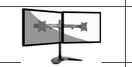 SLCD-E-LULDT08-T02-LM BRAZO DOBLE NEGRO CURVO FREESTAND IVA INCLUIDO