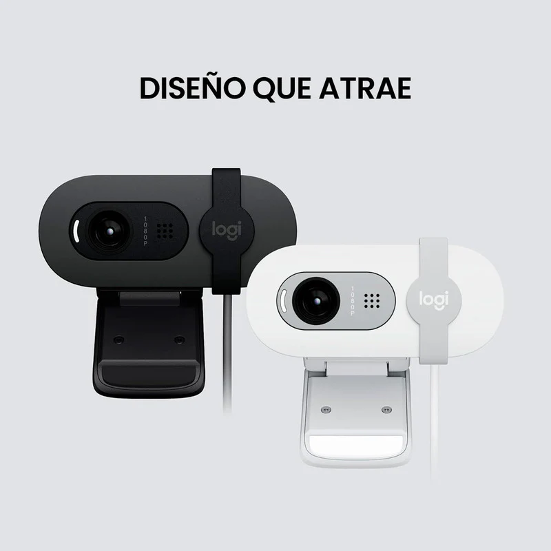 CAMARA WEB LOGITECH BRIO 100 - FHD 1080P - 2MP -CAMPO VISUAL 58° - MICROFONO OMNIDIRECCIONAL - USB-A - BLANCA IVA INCLUIDO - Image 2