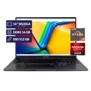 SUS M1605NAQ-MB101 - AMD RYZEN 7 170 - 16GB DDR5 - 512GB SSD - PANTALLA 16" WUXGA - NO DVD - HDMI - FREEDOS - INDIE BLACK