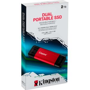 Unidad De Estado Solido Externo Ssd Usb-A+Usb-C 2tb Kingston Dual Portable (1050×95 valores antes de iva