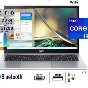 ACER A315-59-39GN - INTEL CORE I3 1215U - 8GB DDR4 - 512GB SSD - PANTALLA 15,6" FHD - NO DVD - HDMI - FREEDOS - PURE SILVER
