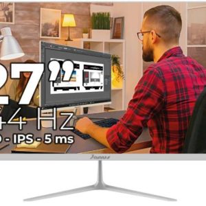 MONITOR JANUS IPS 27" J27144OIPSB COLOR BLANCO HDMI/VGA, AUDIO OUT / SPEAKER Resolución 1920 x 1080 FULL HD/ 144HZ/ PARLANTES INCORPORADOS