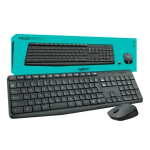 COMBO MOUSE + TECLADO LOGITECH MK235 Inalambrico Gris (iva inc)